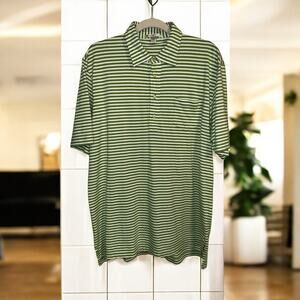 Peter‎ Millar Old Waverly Golf Polo 100% Cotton Shirt Green/White -  Men's Large